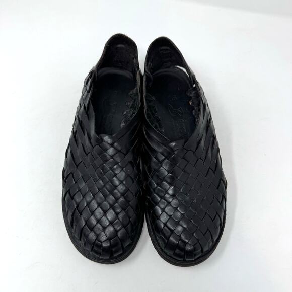 Brand X Huaraches Shoes Womens 9.5 Black Leather Closed Toe Slingback Mexico - Picture 6 of 9